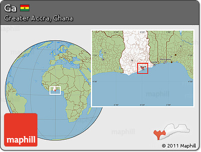 Savanna Style Location Map of Ga, highlighted country