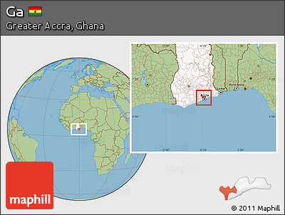 Savanna Style Location Map of Ga, highlighted country