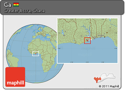 Savanna Style Location Map of Ga, highlighted parent region