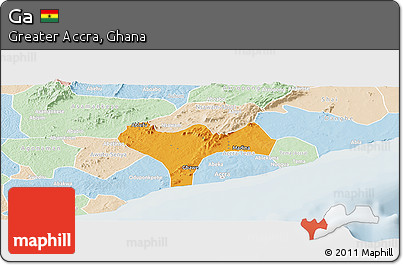 Political Panoramic Map of Ga, lighten