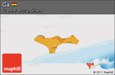 Political Panoramic Map of Ga, single color outside