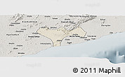 Shaded Relief Panoramic Map of Ga, semi-desaturated