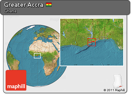 Satellite Location Map of Greater Accra