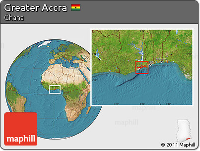 Satellite Location Map of Greater Accra