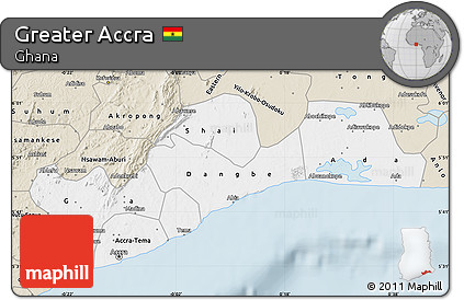 Classic Style Map of Greater Accra