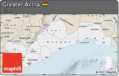 Classic Style Map of Greater Accra