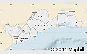 Classic Style Map of Greater Accra, single color outside