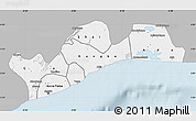 Gray Map of Greater Accra, single color outside