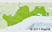 Physical Map of Greater Accra, lighten