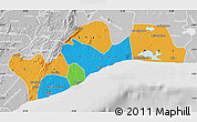Political Map of Greater Accra, lighten, desaturated