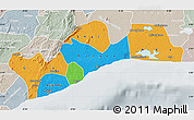 Political Map of Greater Accra, lighten, semi-desaturated