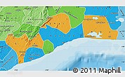 Political Map of Greater Accra, political shades outside