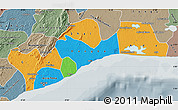 Political Map of Greater Accra, semi-desaturated