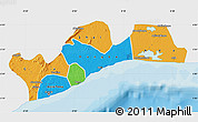 Political Map of Greater Accra, single color outside