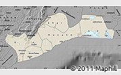 Shaded Relief Map of Greater Accra, darken, desaturated
