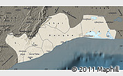Shaded Relief Map of Greater Accra, darken