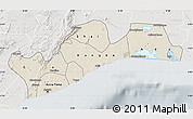 Shaded Relief Map of Greater Accra, lighten, semi-desaturated