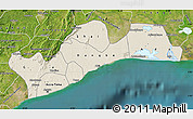 Shaded Relief Map of Greater Accra, satellite outside