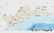 Shaded Relief Map of Greater Accra, single color outside