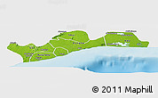 Physical Panoramic Map of Greater Accra, single color outside