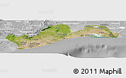Satellite Panoramic Map of Greater Accra, lighten, desaturated
