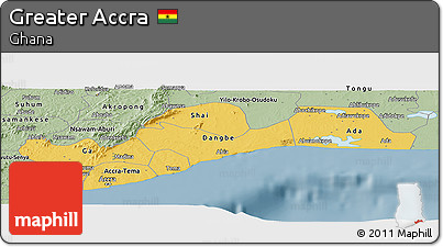 Savanna Style Panoramic Map of Greater Accra