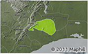 Physical 3D Map of Shai, darken, semi-desaturated