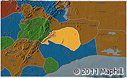 Political 3D Map of Shai, darken