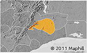 Political 3D Map of Shai, desaturated