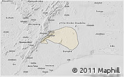 Shaded Relief 3D Map of Shai, desaturated