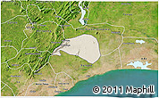 Shaded Relief 3D Map of Shai, satellite outside