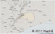 Shaded Relief 3D Map of Shai, semi-desaturated