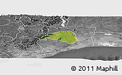 Satellite Panoramic Map of Shai, desaturated