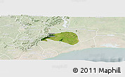 Satellite Panoramic Map of Shai, lighten