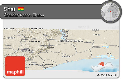 Shaded Relief Panoramic Map of Shai