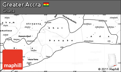 Blank Simple Map of Greater Accra