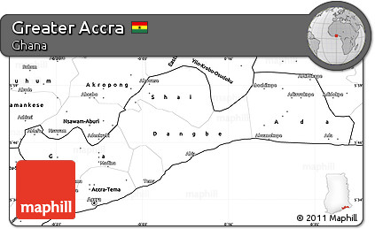 Blank Simple Map of Greater Accra