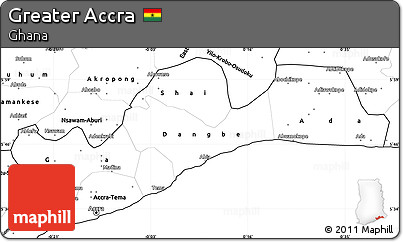 Blank Simple Map of Greater Accra