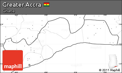 Blank Simple Map of Greater Accra, no labels