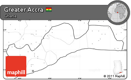 Blank Simple Map of Greater Accra, no labels