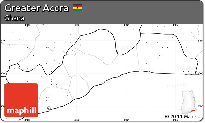 Blank Simple Map of Greater Accra, no labels