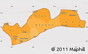 Political Shades Simple Map of Greater Accra, cropped outside