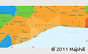 Political Shades Simple Map of Greater Accra, political outside