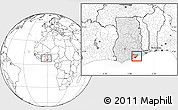 Blank Location Map of Tema (Accra), highlighted country, within the entire country