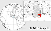 Blank Location Map of Tema (Accra), highlighted country, highlighted parent region, within the entire country