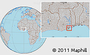 Gray Location Map of Tema (Accra), within the entire country