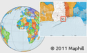 Political Location Map of Tema (Accra), highlighted country