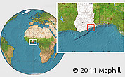 Satellite Location Map of Tema (Accra), highlighted country