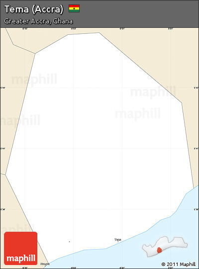 Classic Style Simple Map of Tema (Accra)