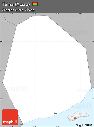 Gray Simple Map of Tema (Accra)